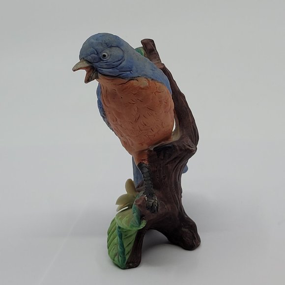 Bluebird on Branch with Flower Decorative Figure - Picture 2 of 11